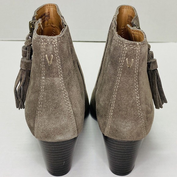 Vionic Womens Size 7 Ankle Boots Madeline Greige Grey Suede Zipper Booties WR - Picture 5 of 13